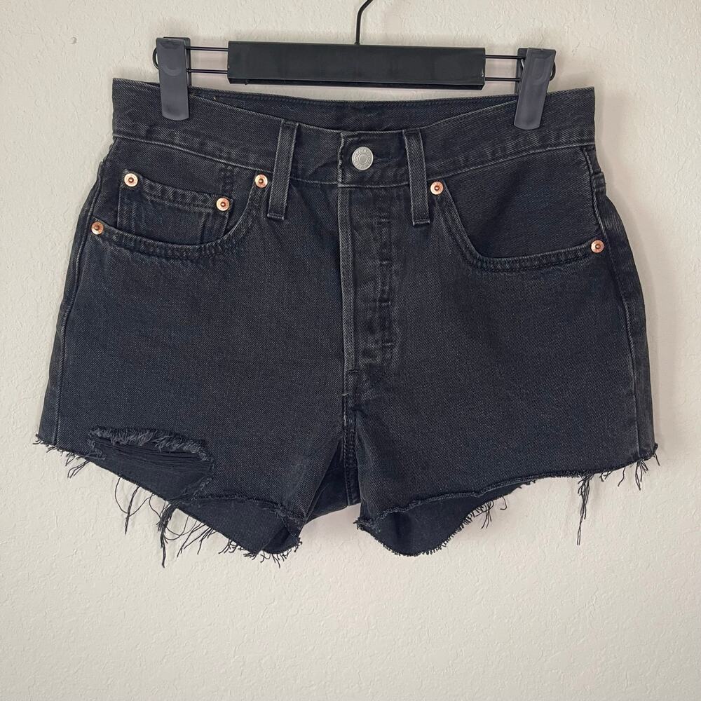 Levi’s 501 Denim Cut-off Shorts Button Fly Black - Size 26